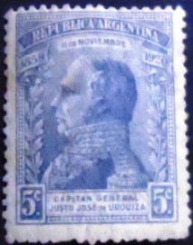 Selo postal da Argentina de 1920 General Justo José de Urquiza 5