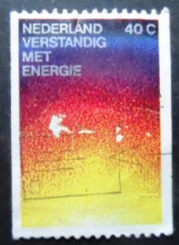 Selo postal da Holanda de 1977 Be Wise with Energy Campaign C
