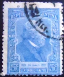 Selo postal da Argentina de 1921 Bartolomé Mitre