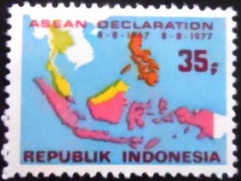 Selo postal da Indonésia de 1977 Association of South East Asian Nations
