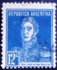 Selo postal da Argentina de 1924 General San Martín 12