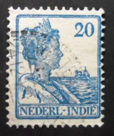 Selo postal Índias Holandesas de 1922 Queen Wilhelmina Type Seegers 20