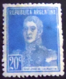 Selo postal da Argentina de 1924 General San Martín 20