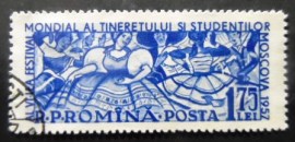 Selo postal da Romênia de 1957 Folk dancers of different races