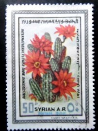 Selo postal da Síria de 1978 Flowering Cactus