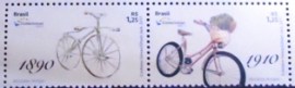 Se-tenant do Brasil de 2017 Bicycle of 1890-1910