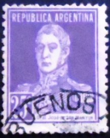 Selo postal da Argentina de 1924 General San Martín 25
