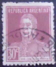 Selo postal da Argentina de 1924 General San Martín 30