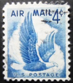 Selo postal dos Estados Unidos de 1954 Bald Eagle 4