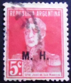 Selo postal da Argentina de 1923 Ministry of Finance