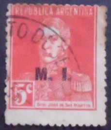 Selo postal da Argentina de 1923 Ministry of Interior