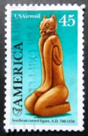 Selo postal dos Estados Unidos de 1989 Southeast Carved Figure