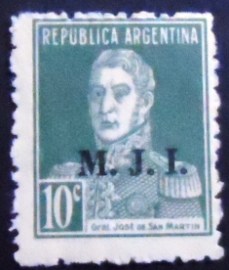 Selo postal da Argentina de 1931 Ministry of Justice & Public Instruction 10