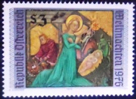 Selo postal da Áustria de 1976 Birth of Christ