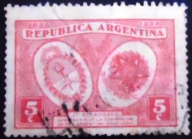 Selo postal da Argentina de 1928 Centennial peace with Brazil