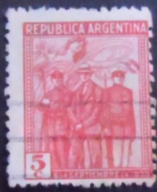 Selo postal da Argentina de 1930 Spirit of Victory Attending Insurgents