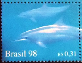 Selo postal do Brasil de 1998 Golfinhos