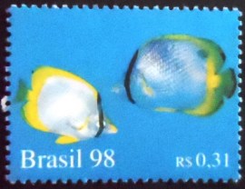 Selo postal do Brasil de 1998 Peixes Meia-lua
