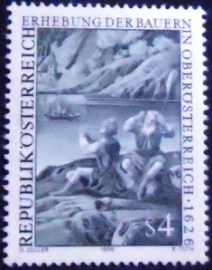 Selo postal da Áustria de 1976 Uprising of the Peasants