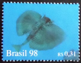 Selo postal do Brasil de 1998 Peixe Voador