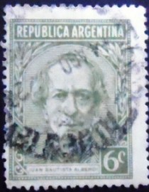 Selo postal da Argentina de 1935 Juan Bautista Alberdi