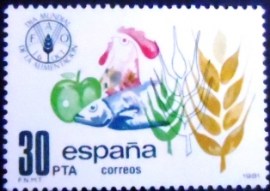 Selo postal da Espanha de 1981 World Food Day