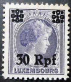 Selo postal de Luxemburgo de 1940 Grand Duchess Charlotte overprinted