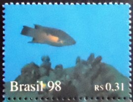 Selo postal do Brasil de 1998 Snapper
