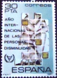 Selo postal da Espanha de 1981 International year of disabled people
