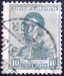 Selo postal da Argentina de 1917 General San Martín 10