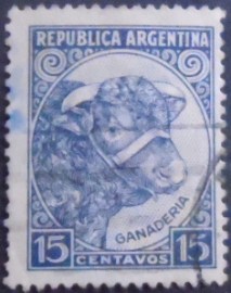 Selo postal da Argentina de 1936 Cattle