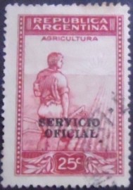Selo postal da Argentina de 1937 Agriculture ovpt.