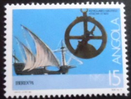 Selo postal da Angola de 1991 Nautical Instruments