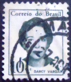 Selo postal do Brasil de 1969 Darcy Vargas