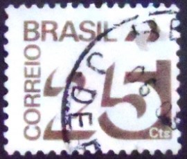 Selo postal do Brasil de 1975 Tipo Cifra 25