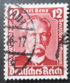 Selo postal da Alemanha Reich de 1936 Show Carl Benz