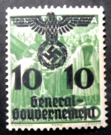Selo postal da Polônia de 1940 Overprint over 20 years Independence