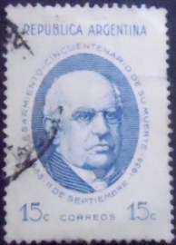 Selo postal da Argentina de 1938 Domingo Faustino Sarmiento