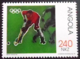 Selo postal da Angola de 1992 Hockey