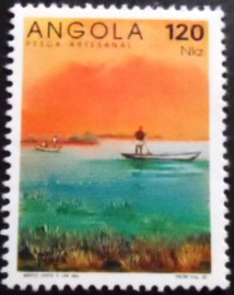 Selo postal da Angola de 1992 Artisanal Fisheries