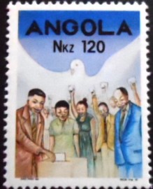Selo postal da Angola de 1992 Free Elections in Angola