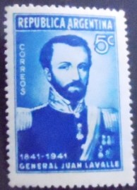 Selo postal da Argentina de 1941 General Lavalle