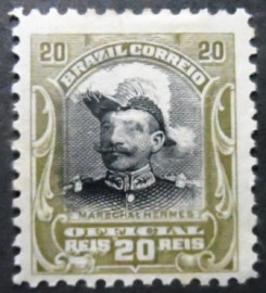 Selo postal Oficial do Brasil de 1913 Hermes da Fonseca 20 N
