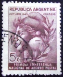 Selo postal da Argentina de 1943 Conference of Postal Savings Banks