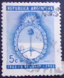 Selo postal da Argentina de 1944 Arms of Argentine 5
