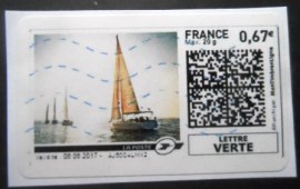 Selo postal da França de 2018 Yacht 4