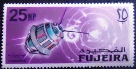 Selo postal de Fujeira de 1966 Lunar probe Luna 3