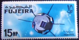 Selo postal de Fujeira de 1966 Geodetic satellite Vanguard 1