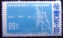 Selo postal do México de 1965 Centenary of ITU Microwave Tower