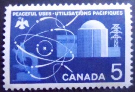 Selo postal do Canadá de 1966 Peaceful Uses of Atomic Energy